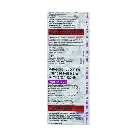 METOLAR TL 25MG TABLET 10'S