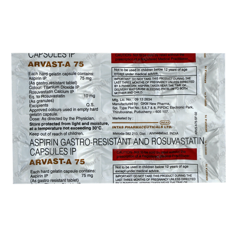 ARVAST A 75MG TABLET 10'S