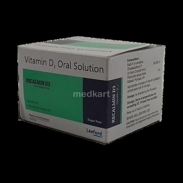 RECALMIN D3 SUGAR FREE ORAL SOLUTION 5 ML