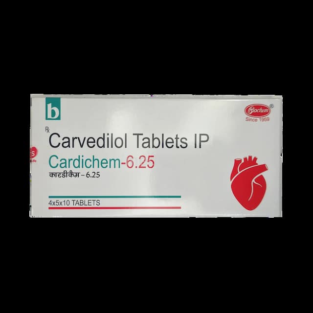 CARDICHEM 6.25MG TABLET 10'S